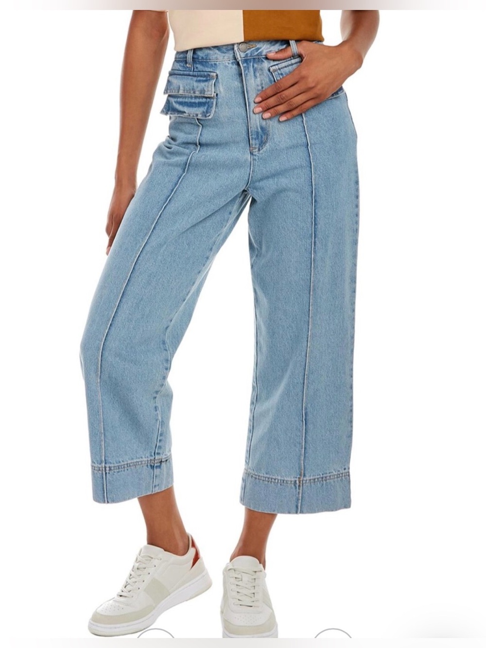 C/MEO Collective Pinnacles Denim Crop Jean Wide Leg High Rise 6